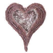 Product Heart-shaped bowl made of twigs with foil insert, 37cm