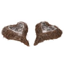 Product Heart-shaped planter made of twigs with foil, 20cm, 2 pieces
