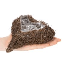 Product Heart-shaped planter made of twigs with foil, 20cm, 2 pieces