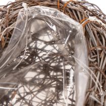 Product Heart-shaped planter made of twigs with foil, 20cm, 2 pieces
