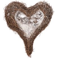 Product Heart-shaped planter made of twigs with foil, 20cm, 2 pieces