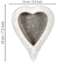 Product Decorative heart-shaped bowl, grey; small heart-shaped planter, 19cm