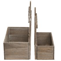 Product Planter Wooden Mini Flower Box L22/25cm Set of 2