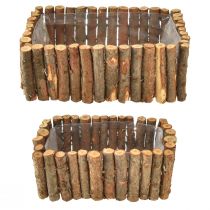 Product Planter wooden herb box birch L23/28cm set of 2