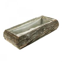 Plant box made of wood decorative plant bowl with bark 33×15×7cm