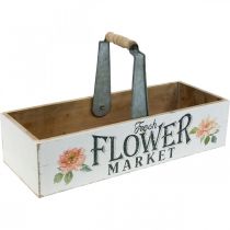 Plant box, flower decoration, wooden box for planting, flower box nostalgic look 41.5×16cm