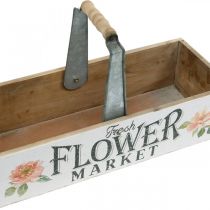 Plant box, flower decoration, wooden box for planting, flower box nostalgic look 41.5×16cm
