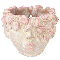 Product Plant head flower pot for hanging concrete look pink H13cm