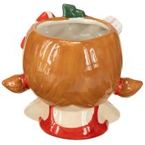 Product Plant head ceramic girl decorative planter Christmas H17cm