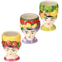 Product Plant head girl with fruit decorative ceramic 13.5cm 3pcs
