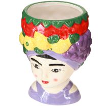 Product Plant head girl with fruit decorative ceramic 13.5cm 3pcs