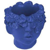Product Plant Head Polyresin Bust Planter Blue 13.5×13×14cm