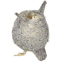 Product Plant basket owl vine white washed Ø14cm