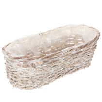 Product Basket planter with foil insert, oval, white, 37cm