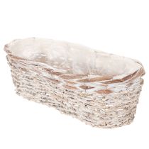 Product Basket planter with foil insert, oval, white, 37cm