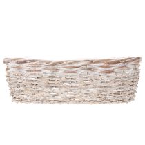 Product Basket planter with foil insert, oval, white, 37cm