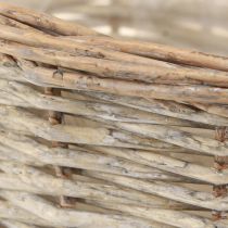 Product Vintage wicker plant basket, Ø25 cm, H21 cm, grey/white, set of 2