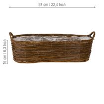 Product Plant basket with handles, oval brown 57/50/42cm, set of 3
