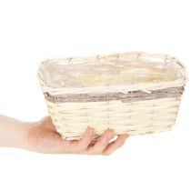 Product Rectangular plant basket with foil, decorative basket, planter, 25cm, 4 pieces