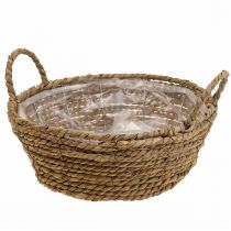 Plant basket seagrass basket with handles table decoration Ø30cm H11cm