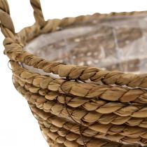 Plant basket round seagrass basket with handles decorative basket Ø25cm H9cm