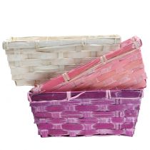 Chip basket square purple / white / pink 8pcs