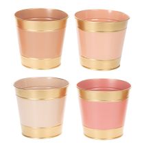 Product Metal plant pot/flower pot/planter, Ø13cm H12cm, 4 pieces
