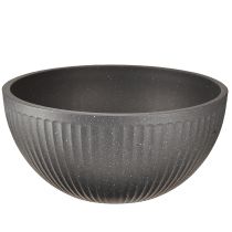 Product Plant pot plastic bowl with grooves anthracite Ø30cm