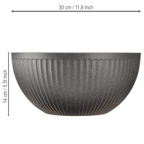 Product Plant pot plastic bowl with grooves anthracite Ø30cm