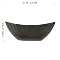 Product Plant bowl with grooves, planting boat, anthracite, 24 cm