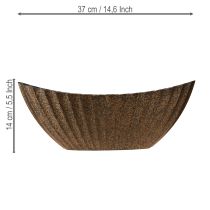 Product Oval plant pot Planter with grooves Anthracite Gold 24 cm