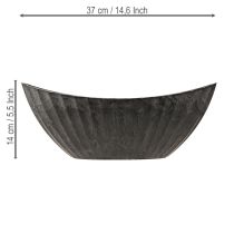 Product Plant bowl with grooves oval boat anthracite 36cm