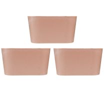 Product Plant bowl oval decorative bowl plastic pink-brown 20×10×11cm 3pcs