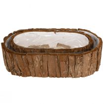 Product Plant bowl oval bark natural 30.5×15cm / 24×11cm set of 2