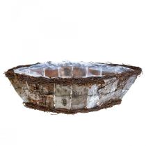 Product Plant bowl oval jardiniere birch bark vines 36x13x12cm