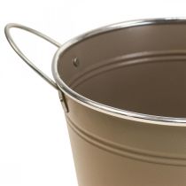Product Planter metal decorative bowl brown/pink handle Ø20.5cm 2pcs
