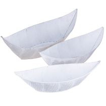 Product Plant pot, boat-shaped, metal, white/silver, 54.5/48/42cm, set of 3