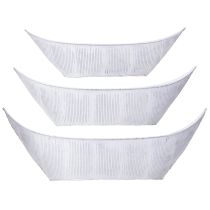 Product Plant bowl boat metal white silver 54.5/48/42cm set of 3