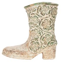 Product Flower pot cowboy boot plant shoe vintage floral pattern 24cm