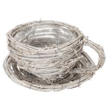 Product Teacup made of natural material with rustic charm for exclusive indoor decoration 13cm