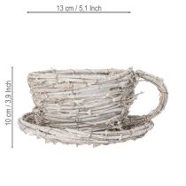 Product Teacup made of natural material with rustic charm for exclusive indoor decoration 13cm