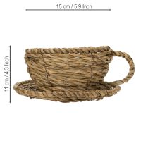 Product Teacup basket for natural home decor and charming ambience 15cm