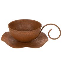 Product Vintage rust-colored plant pot and saucer, Ø17.5cm H6cm