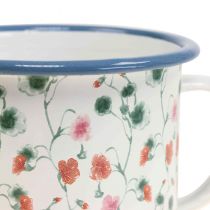 Plant cup enamel decorative cup flower motifs Ø11cm