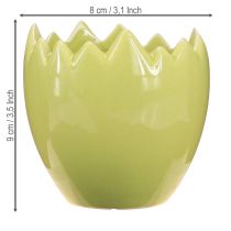 Product Egg-shaped flower pot with a broken edge for creative placement on windowsills and tables, 9cm, 3 pieces