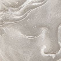 Product Plant Pot Woman&#39;s Head Decorative Planter White Washed 15×16×21cm