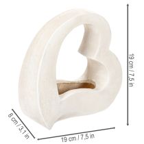Product Heart-shaped decoration for planting and floral arrangements, open design, modern heart shape, 19cm