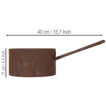 Product Metal plant pot, planter, rust-colored pan, decorative item, Ø20cm H11cm