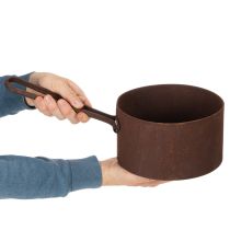 Product Metal plant pot, planter, rust-colored pan, decorative item, Ø20cm H11cm