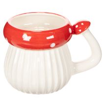 Product Ceramic mug with fly agaric design for decoration, 10cm